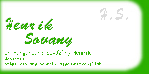 henrik sovany business card